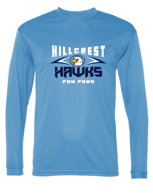 Hillcrest Hawks - Poms - Columbia LONG Sleeve - Matte
