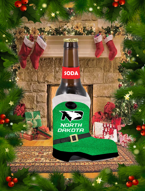 *UND Koozie - Boot - XMAS Green