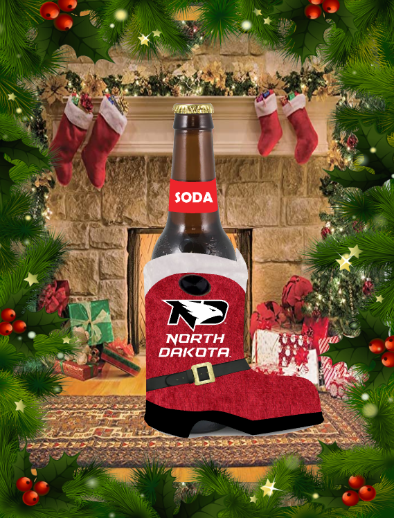 *UND Koozie - Boot - XMAS Red