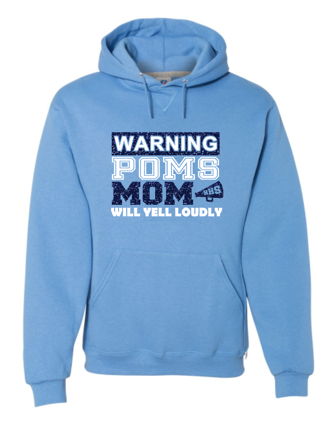 Hillcrest Hawks - Warning Pom Mom - Columbia Hoodie - Glitter