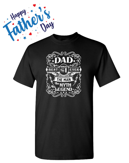 Father's Day - Vintage - Man Myth Legend - Black
