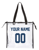 *MSU Clear Gusset Tote with Zippered Top - M Racers Logo