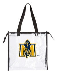 *MSU Clear Gusset Tote with Zippered Top - M Racers Logo