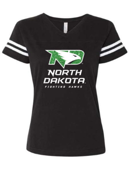 *UND Womens T-Shirt Jersey - Glitter - Black