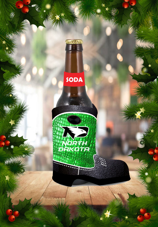 *UND Koozie - Boot - Green Alligator