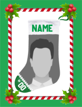Christmas Stocking - Favorite Player - Green Lined