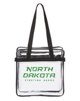 *UND Clear Tote with Zippered Top - Glitter ND Green
