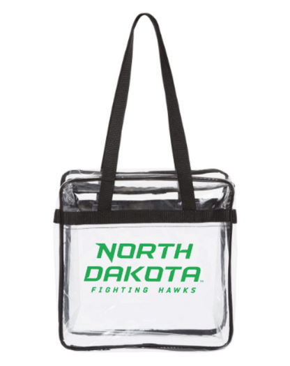 *UND Clear Tote with Zippered Top - Matte ND Green