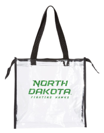*UND Clear Gusset Tote with Zippered Top - Glitter ND Green