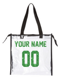 *UND Clear Gusset Tote with Zippered Top - Glitter ND Green