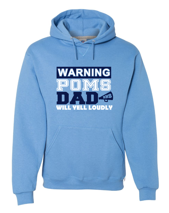 Hillcrest Hawks - Warning Pom Dad - Columbia Hoodie - Matte