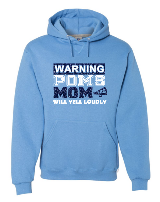 Hillcrest Hawks - Warning Pom Mom - Columbia Hoodie - Glitter
