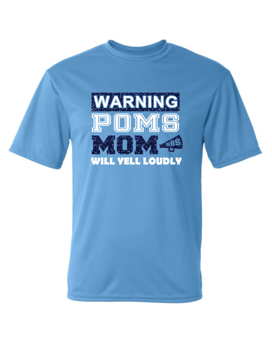 Hillcrest Hawks - Warning Pom Mom - Columbia Short Sleeve - Glitter