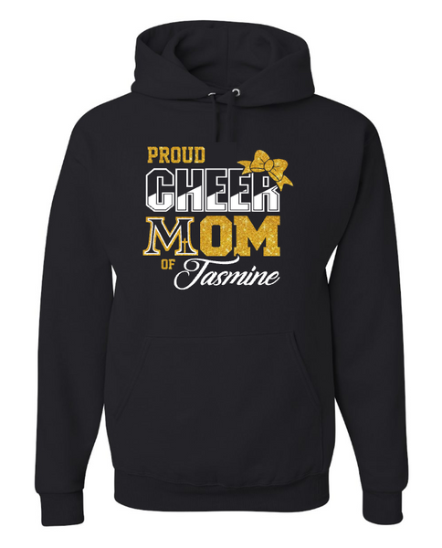 Marian - Proud Pom Mom - Black Hoodie - Glitter